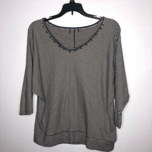 Jersey Blouse L Beaded Neckline V Neck Dolman Slv